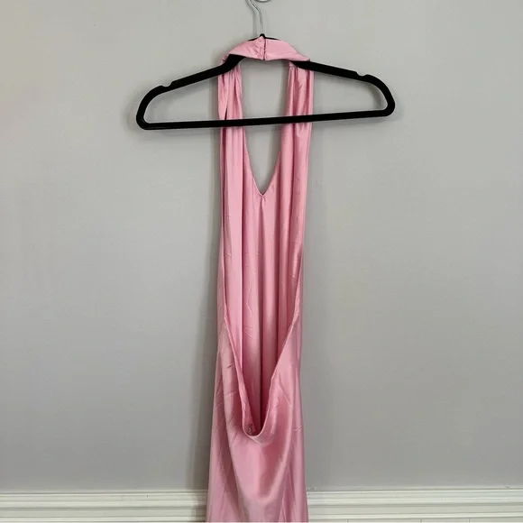 Show me your MuMu Women’s Pink Jasmine Halter V-Neck Maxi Dress Sz M NWOT - Picture 8 of 8